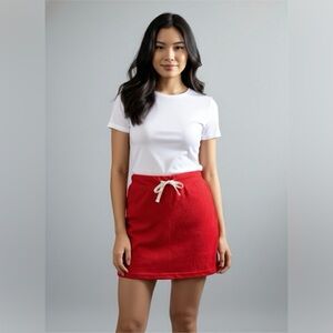 Women's Red Skort with Drawstring